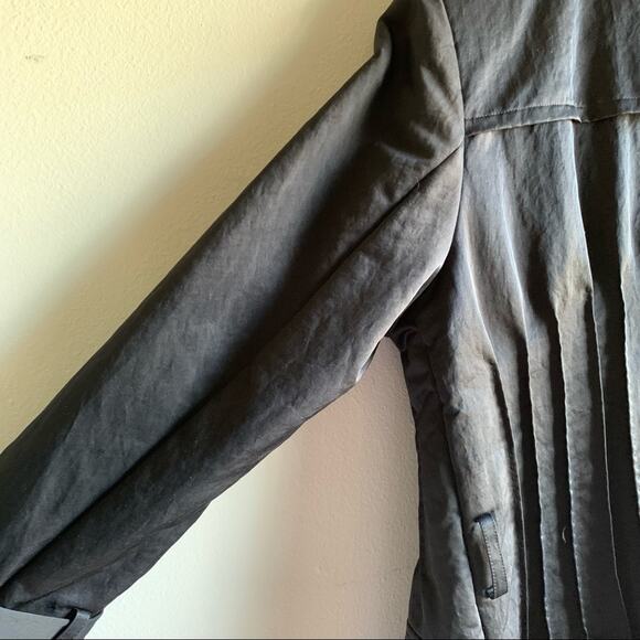 Grinvest Milano Italy Collection Black Trench with Fur Trim Size XL - Picture 5 of 9